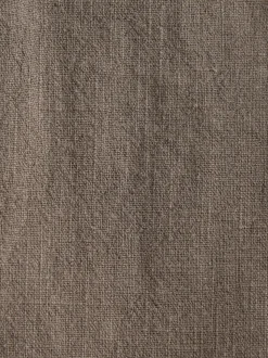 Marron champignon - Pantalon élégant aspect lin avec cordon de serrage interne