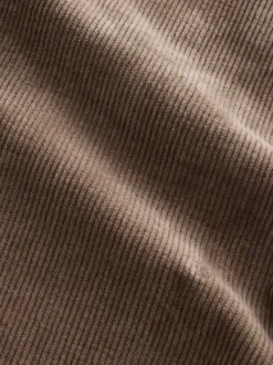 Marron champignon - Pantalons extensible à 5 poches en velours côtelé