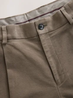 Marron champignon - Pantalon chino en tissu italien Emmetex Moleskin en tissu italien coupe classique
