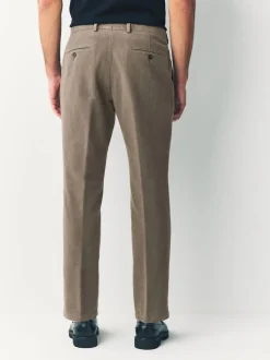 Marron champignon - Pantalon chino en tissu italien Emmetex Moleskin en tissu italien coupe classique