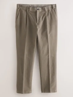 Marron champignon - Pantalon chino en tissu italien Emmetex Moleskin en tissu italien coupe classique