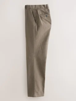 Marron champignon - Pantalon chino en tissu italien Emmetex Moleskin en tissu italien coupe classique