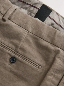 Marron champignon - Pantalon chino en tissu italien Emmetex Moleskin en tissu italien coupe classique