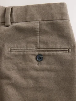 Marron champignon - Pantalon chino en tissu italien Emmetex Moleskin en tissu italien coupe classique