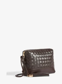 Marron choco - Sac à bandoulière Friends Like These tissé à poignée nouée