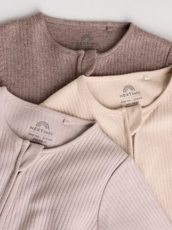 Marron chocolat - 3 Pack Baby Sleepsuits (0mths-3yrs)