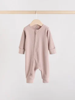 Marron chocolat - 3 Pack Baby Sleepsuits (0mths-3yrs)