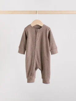 Marron chocolat - 3 Pack Baby Sleepsuits (0mths-3yrs)