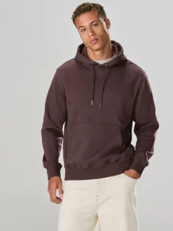 Marron chocolat - Ajustement régulier - Sweat-shirt à capuche en jersey riche en coton épais