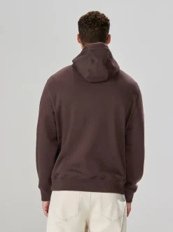 Marron chocolat - Ajustement régulier - Sweat-shirt à capuche en jersey riche en coton épais