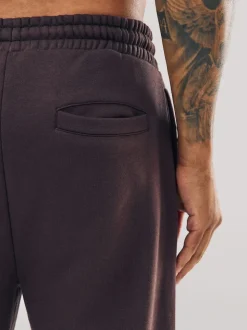 Marron chocolat - Ajustement droit - Pantalon de jogging épais décontracté à dos brossé
