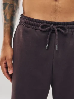 Marron chocolat - Ajustement droit - Pantalon de jogging épais décontracté à dos brossé