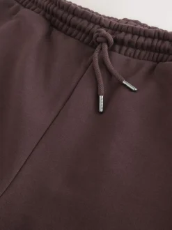 Marron chocolat - Ajustement droit - Pantalon de jogging épais décontracté à dos brossé