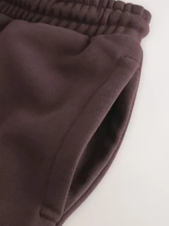 Marron chocolat - Ajustement droit - Pantalon de jogging épais décontracté à dos brossé