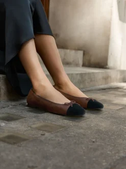 Marron chocolat - Ballerines à bout rond