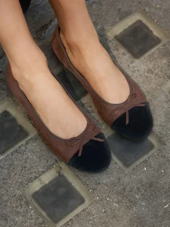 Marron chocolat - Ballerines à bout rond
