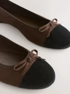 Marron chocolat - Ballerines à bout rond