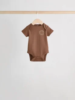 Marron chocolat - Bébé Manches courtes Bodysuits 5 Pack