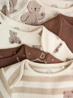 Marron chocolat - Bébé Manches courtes Bodysuits 5 Pack