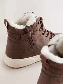 Marron chocolat - Bottes hautes à doublure chaude