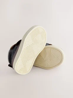 Marron chocolat - Bottines à fermeture scratch