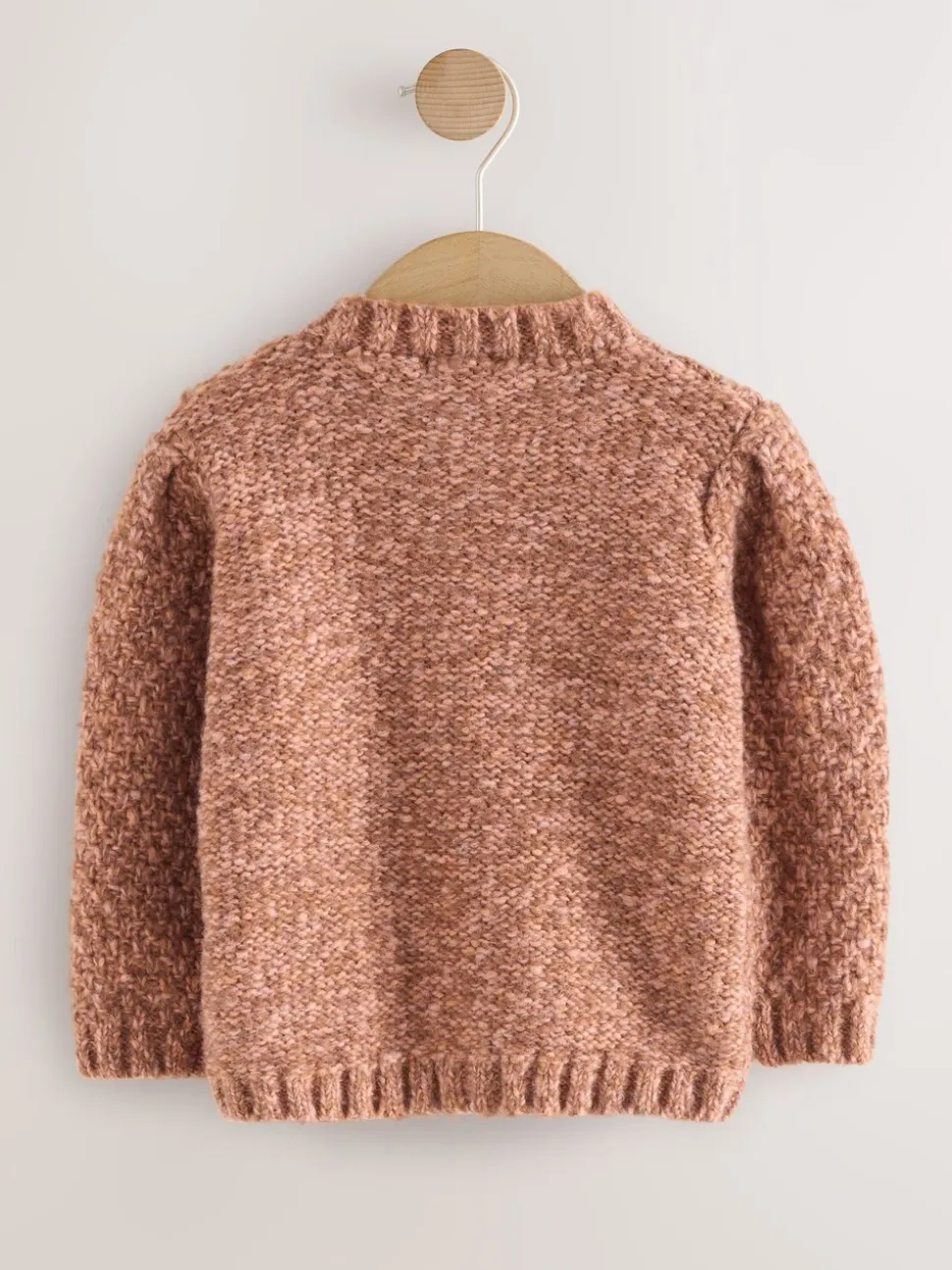 Marron chocolat - Cardigan en maille épaisse Bobble (3mths-10yrs)