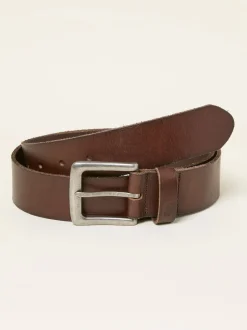 Marron chocolat - Ceinture en cuir uni