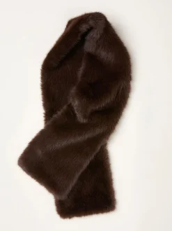 Marron chocolat - Écharpe FatFace en fausse fourrure