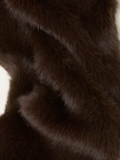 Marron chocolat - Écharpe FatFace en fausse fourrure