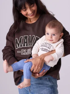 Marron chocolat - Ensemble sweat-shirt de grossesse court