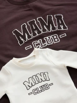 Marron chocolat - Ensemble sweat-shirt de grossesse court