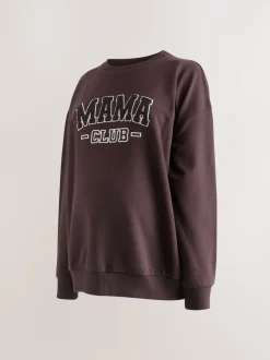 Marron chocolat - Ensemble sweat-shirt de grossesse court
