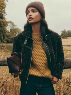 Marron chocolat - Friends Like These veste en Borg zippée