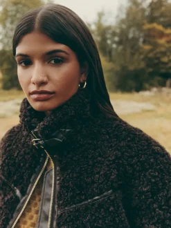 Marron chocolat - Friends Like These veste en Borg zippée