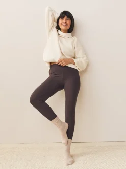 Marron chocolat - Leggings polaire confortable