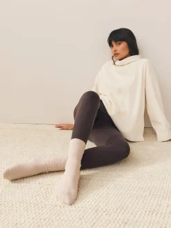 Marron chocolat - Leggings polaire confortable