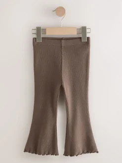 Marron chocolat - Leggings évasés à côtes (3mths-7yrs)