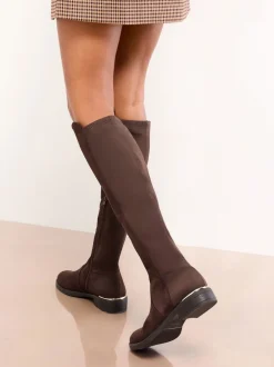 Marron chocolat - Lipsy Bottes décontractées élastiques en faux daim