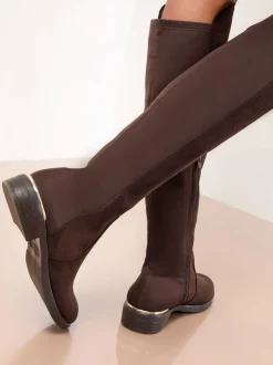 Marron chocolat - Lipsy Bottes décontractées élastiques en faux daim