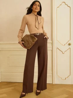 Marron chocolat - Love & Roses Pantalons amples