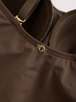 Marron chocolat - Maillot de bain bandeau gainant