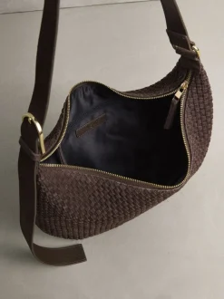 Marron chocolat - N. Premium sac bandoulière en Daim tissé