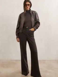 Marron chocolat - Reiss - Sakura - Jean évasé à poches plaquées