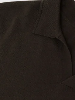 Marron chocolat - Reiss Polos à col ouvert en laine mérinos Milburn