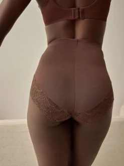Marron chocolat - Slips gainants fermes pour le contrôle du ventre