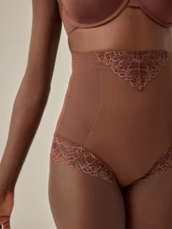 Marron chocolat - Slips gainants fermes pour le contrôle du ventre