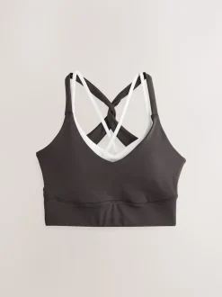 Marron chocolat - Soutien-gorge de sport Active Power à dos croisé double couche