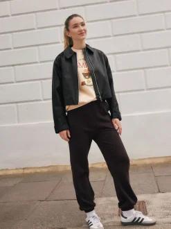 Marron chocolat - Survêtement Essential en jersey à poignets