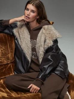 Marron chocolat - Sweat-shirt à capuche compact et confortable à Manches longues