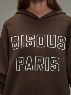 Marron chocolat - Sweat-shirt à capuche compact et confortable à Manches longues